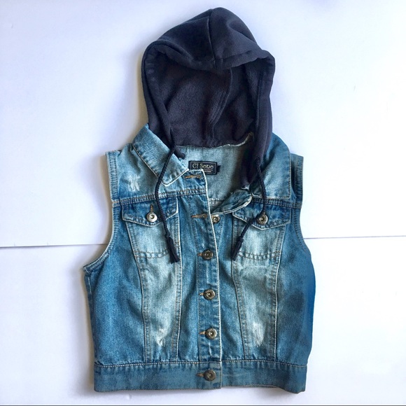ci sono denim jacket with hood